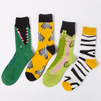 Цветни животински мода мъжки чорапи случайни двойка чорапи