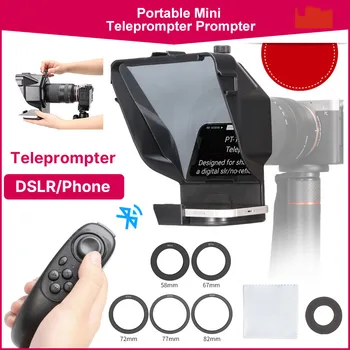 Portable Mini Teleprompter Prompter за смартфон / DSLR камера видео запис на живо стрийминг интервю W дистанционно PT-15 телефони