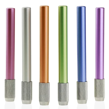 6PCS метален цвят прът еднокраен молив разширител молив разширител писалка приемник писалка разширение молив случай
