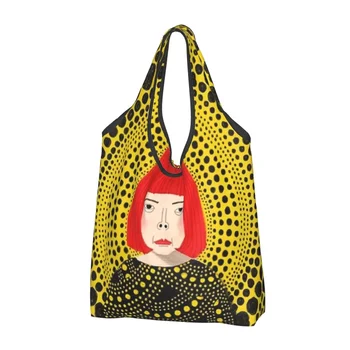 сладък печат Yayoi Kusama естетическа пазарска чанта преносим купувач на рамо тиква арт точки чанта