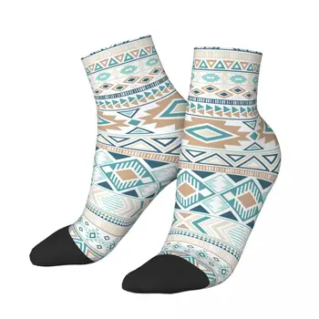 Ацтеките племенни етнически геометрични печат чорапи кратко уникален случайни дишаща възрастни глезена чорапи
