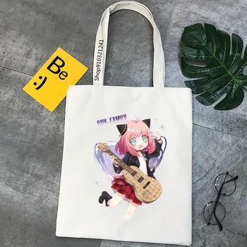 Жени Чанта за пазаруване Kawaii аниме чанта Anya Shopping Canvas Shopper Spy x Family girl чанта Tote Shoulder сладък карикатураLady Bag