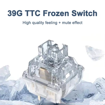 TTC Frozen Switch V2 Безшумни механични клавиатурни превключватели Линейни 39g 3 пина RGB Прозрачни потребителски аксесоари Геймър клавиатура