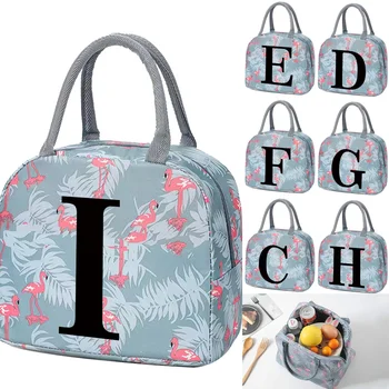 Thermal обяд вечеря чанти платно черен печат чанта пикник пътуване закуска кутия училище дете удобен обяд чанта голяма пазарска храна чанта