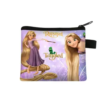 Disney заплетена Рапунцел принцеса деца пари монета чанта момичета къс портфейл карта чанта мини джоб чанти за съхранение деца подарък