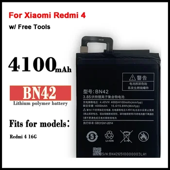 4100 mAh телефонна батерия BN42 за Xiaomi Redmi 4 4X висококачествени резервни акумулаторни батерии Bateria + инструменти