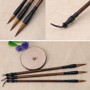 superior 1 бр китайски калиграфски четки писалка вълк коса писане четка дървена дръжка