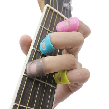 4 в 1 протектор за пръсти силиконова китара Fingerstall китара Ukulele String Finger Guard Висококачествени части за китара