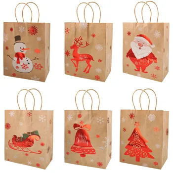5Pcs Коледно дърво снежен човек Дядо Коледа лосове подарък чанти Коледно парти бисквитка бонбони опаковки чанти Нова година 2023 Navidad доставки