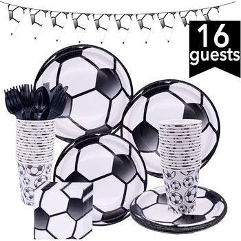 Популярен комплект за футболно парти Консумативи за рожден ден Декоративна торта Хартиена чиния Хартиена чаша