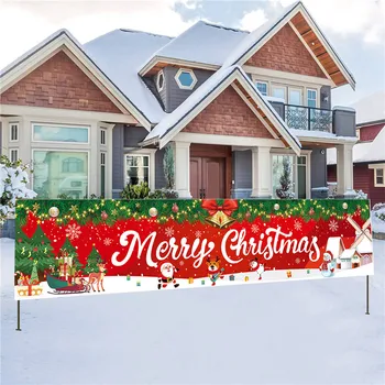 Коледа открит банер флаг фон Коледен декор за дома 2023 Коледни орнаменти Подаръци Navidad Noel Natal Честита Нова Година 2023