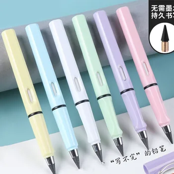 2Pcs / Set 0.5mm изтриваема писалка плътен цвят безкраен молив училищни пособия и канцеларски материали вечен молив за студент