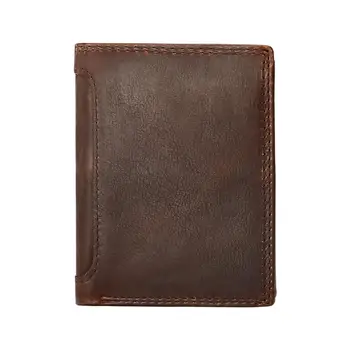 Мъжки тънък портфейл с 11 слота за карти Допълнителен капацитет с цип Bifold Wallet