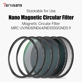  7artisans 67-82mm Nano магнитен обектив филтър комплект, ND1000 + MRC UV + CPL + ND8 + ND64 + GND0.9 + черна мъгла дифузия 1/4 филтър комплект