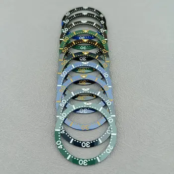  33.7mm * 27.5mm Светеща плоска керамика Bezel Insert Watch Case Out Ring Заместител Замяна Аксесоари за часовници Части