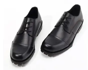 Нова мода Есен и зима Ежедневни обувки Естествена кожа Висококачествени мъжки обувки Черни обувки за мъже Кръгли пръсти Дерби обувки