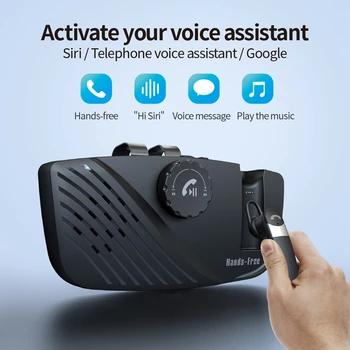 2 в 1 Bluetooth 5.0 предавател приемник безжичен слънцезащитен визьор Handsfree високоговорител кола комплект с микрофон за слушалки A2DP аудио Adpater