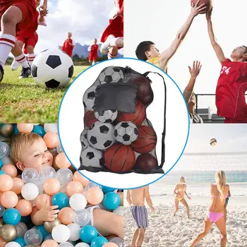 Спортни консумативи капацитет спортна топка чанта регулируема каишка окото съхранение за баскетбол волейбол футболен отбор топки плувни съоръжения