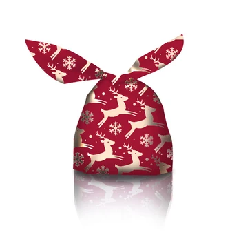 50 бр. Коледни зайчета уши Подаръчни торбички Снежинка Нуга опаковъчни торбички Cookie печене Wrap Коледна украса Консумативи