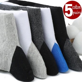 5Pairs мъже бамбукови влакна лято есен мъжки дизайнерски чорапи дишаща памук меки спортни чорап дезодорант високо качество глезена чорапи