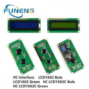 LCD1602 1602 LCD модул син / жълт зелен екран 16x2 символен LCD дисплей PCF8574T PCF8574 IIC I2C интерфейс 5V за arduino