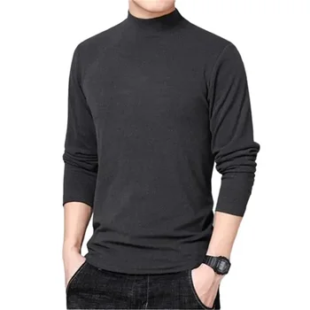 Sleeve High Long 4xl For Soft Turtle Winter Warm Quality Keep Shirt Tshirts Homme Thermal Men Thin Fleece Underwear