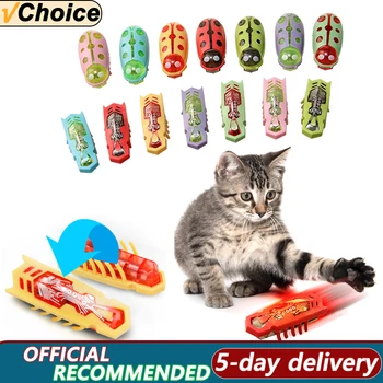 Pet Interactive Electric Bug Cat Escape Препятствие Автоматично Flip Toy Operated Vibration Pet Beetle Playing Toy Cat Accessories