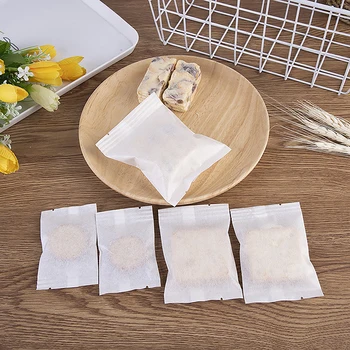 100pcs сгъстени бели памучни хартиени чанти за съхранение на чай бонбони чанти за рожден ден бебе душ торта нуга печене DIY подарък опаковки