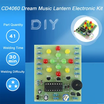 DIY електронен комплект CD4060 мечта фенер музикална кутия заваряванеTtraining PCB верига заваряване практика съвет
