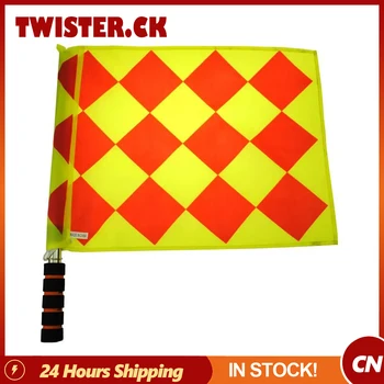 2pcs Съдийски знамена Спортна игра Lineman Флаг с чанта за съхранение за футбол Футбол Хокей обучение мач Drop Shipping