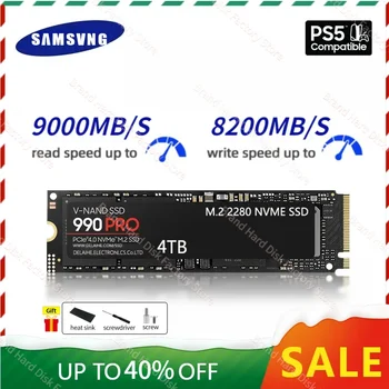 SSD 990 PRO 1TB нов Вътрешен твърдотелен диск 2TB 4TB PCIe 4.0 NVMe M.2 NVMe до 6,900 MB/s за настолен компютър ps5