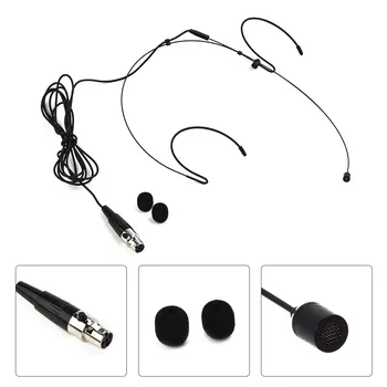 1×Двойна слушалка слушалки микрофон-headworn микрофон за Sennheiser- за безжична с 2×микрофон капаци