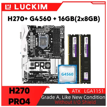 обновена дънна платка H270 PRO4 + G4560 + 16GB (2x8GB) комплект с процесорна памет LGA1151 DDR4 Поддържа