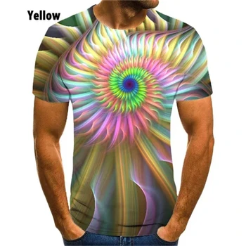 3D отпечатана тениска Vertigo хипнотичен модел мъжки и дамски летни случайни къс ръкав абстрактен цвят тениска отгоре дишаща