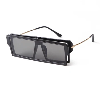 Слънчеви очила Очила Рамка Очила Аксесоари Дамска мода Квадрат Метални Мъже Голяма рамка Слънце Стъкло UV400 Нюанси за очила