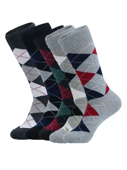 5 чифта Мъжки чорапи големи дворове райета плътен цвят бизнес прилив Европа, САЩ и САЩ есен
