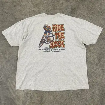 Vintage Ride The Rock Mountain Bike Graphic Gray T Shirt Size X-Large XL Rare