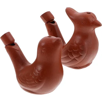 Bird Water Whistle 2бр Керамични играчки за птици Порцеланова птица Водна свирка Създатели на шум за сигнализиране на външни консумативи Творчески