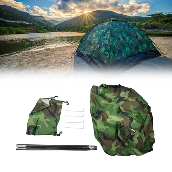камуфлажна палатка преносима градинска палатка за 2 с водоустойчив полиестерен плат анти UV покритие и здрави стълбове от фибростъкло