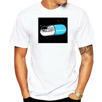 Man космическа капсула илюстрация астронавт пространство тениска къс дизайн ризи за мъже лято екипажа врата