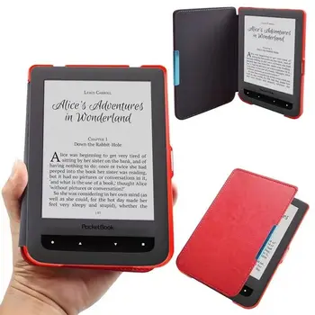 За Pocketbook 614/615 Touch Lux 2 Луксозен кожен калъф, усъвършенстван интелигентен сън E-book защита кожен калъф