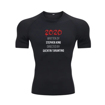 Horror Year 2020 Написана от Стивън Кинг Мъжка тениска Страхотна тениска Къс ръкав O Neck тениска Чисти памучни графични дрехи