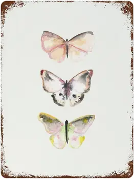 Пеперуда метален калай знак розово & сива стена декор смешно декорация за дома кухня бар гараж реколта ретро плакат плакет