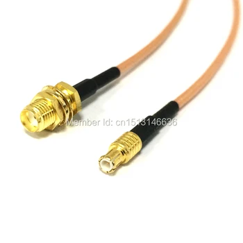  Нов SMA женски жак към MCX мъжки щепсел прав RG316 коаксиален кабел Pigtail 15cm 6inch за безжична антена