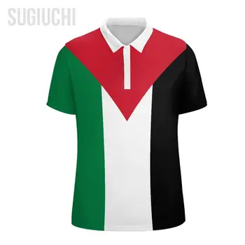 Унисекс мъже поло риза Палестина флаг палестински 3D печат човек поло мода облекло анцузи къси ръкави