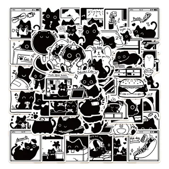 10/30/50PCS Черно сладък смешно котка животински стикер DIY лаптоп багаж скейтборд графити стикери забавно за дете