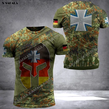 Германска Бразилия Португалия Броня Дания войник АРМИЯ Camo VETERAN флаг 3D печат тениска мъже Топ тениска дишаща лято 2023 Горещо