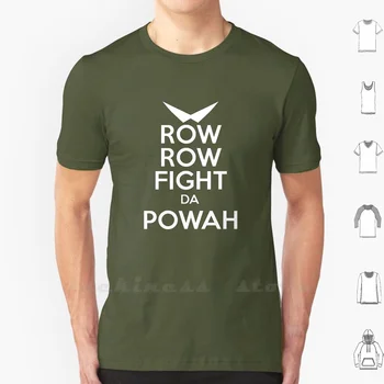 Row Row , Борба Da Powah! T Shirt Ringer Cotton Gurren Lagann Аниме Цитат Анимация Карикатура Очила Keep Calm Carry On Kamina