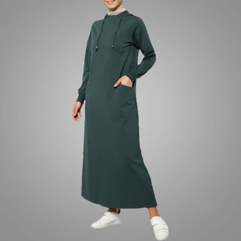 Дизайн Мюсюлманска Абая Дълъг ръкав Стегната талия Макси рокля Ислямско облекло