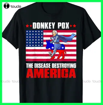 Магарешка шарка: Болестта, унищожаваща Америка 4 юли Байдън тениска S-3Xl ризи смешно изкуство улично облекло карикатура тениска Xs-5Xl Унисекс